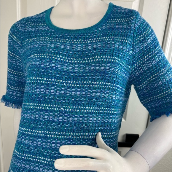 Lilly Pulitzer Beckington Sweaterdress Blue Grotto Metallic Tweed LG #131 - Picture 5 of 17